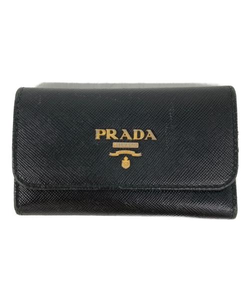 PRADA（プラダ）PRADA (プラダ) サフィアーノレザー 6連キーケース ブラック サイズ:なしの古着・服飾アイテム