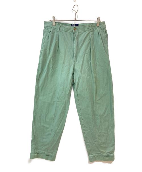 POLO RALPH LAUREN（ポロ・ラルフローレン）POLO RALPH LAUREN (ポロ・ラルフローレン) マレーシア製 ツータックチノパンツ グリーン サイズ:W36L34の古着・服飾アイテム