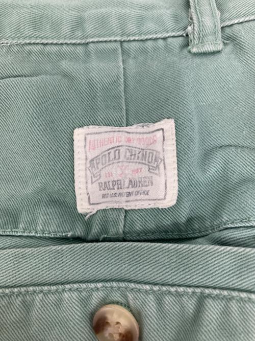 POLO RALPH LAUREN（ポロ・ラルフローレン）POLO RALPH LAUREN (ポロ・ラルフローレン) マレーシア製 ツータックチノパンツ グリーン サイズ:W36L34の古着・服飾アイテム