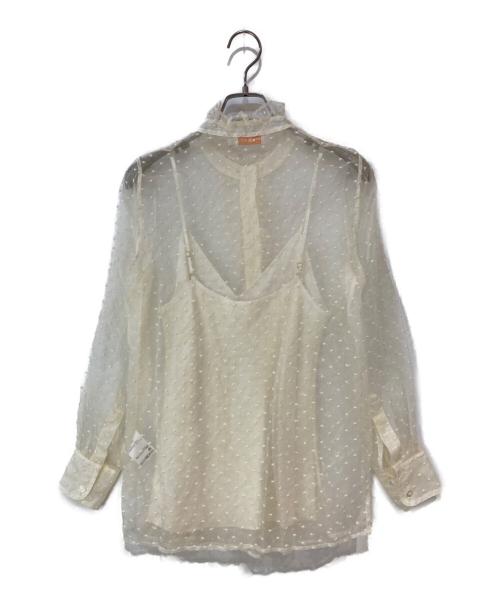 TORY BURCH（トリーバーチ）TORY BURCH (トリーバーチ) シルクシアーブラウス アイボリー サイズ:Sの古着・服飾アイテム