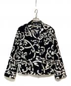 LEONARD FASHIONレオナールファッション）の古着「花柄ダブルジャケット」｜ホワイト×ブラック