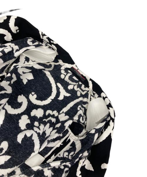 LEONARD FASHION（レオナールファッション）LEONARD FASHION (レオナールファッション) 花柄ダブルジャケット ホワイト×ブラック サイズ:11の古着・服飾アイテム