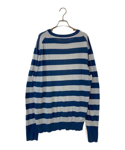 DOLCE & GABBANA（ドルチェ＆ガッバーナ）DOLCE & GABBANA (ドルチェ＆ガッバーナ) コットンボーダーニット ブルー×グレー サイズ:52の古着・服飾アイテム
