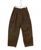 CLANEクラネ）の古着「WIDE TUCK WORK PANTS」｜レッド