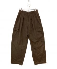 CLANE（クラネ）の古着「WIDE TUCK WORK PANTS」｜レッド