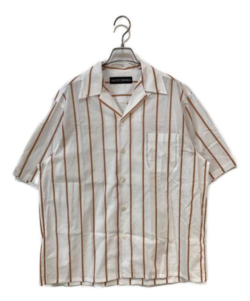 WACKO MARIA（ワコマリア）WACKO MARIA (ワコマリア) STRIPED OPEN COLLAR SHIRT S/S ( TYPE-1 ) ホワイト サイズ: Mの古着・服飾アイテム