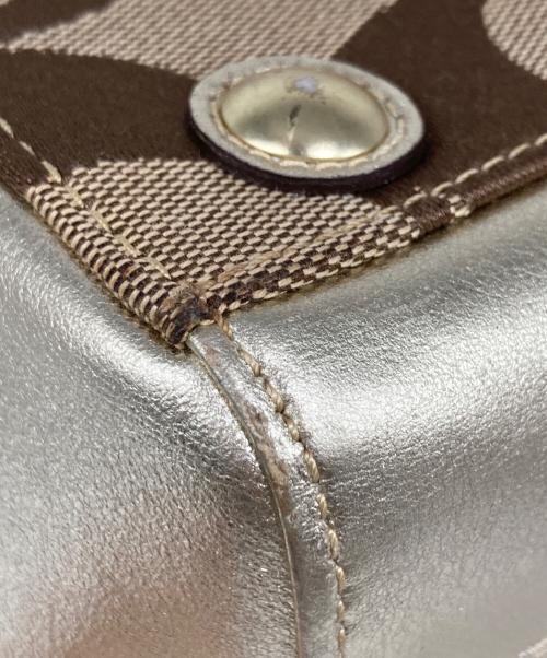 COACH（コーチ）COACH (コーチ) シグネチャーキャンバス ターンロック ハンドバッグ ベージュの古着・服飾アイテム