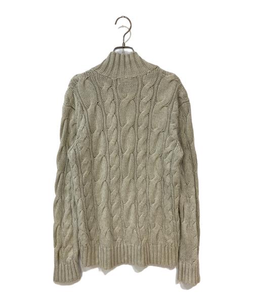 POLO RALPH LAUREN（ポロ・ラルフローレン）POLO RALPH LAUREN (ポロ・ラルフローレン) ショールカラー シルク ケーブルニット ベージュ サイズ:Mの古着・服飾アイテム