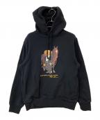 POLO RALPH LAURENポロ・ラルフローレン）の古着「THE YEAR OF THE HORSE BEAR FLEECE HOODIE」｜ブラック