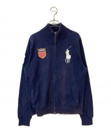 POLO RALPH LAUREN（ポロ・ラルフローレン）の古着「EXCLUSIVE OF DECORATION ドライバーズニット」｜ネイビー
