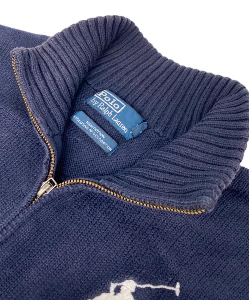 POLO RALPH LAUREN（ポロ・ラルフローレン）POLO RALPH LAUREN (ポロ・ラルフローレン) EXCLUSIVE OF DECORATION ドライバーズニット ネイビー サイズ:Lの古着・服飾アイテム