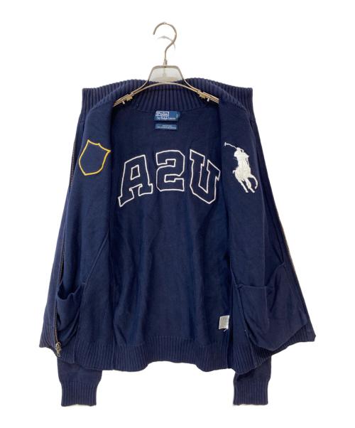 POLO RALPH LAUREN（ポロ・ラルフローレン）POLO RALPH LAUREN (ポロ・ラルフローレン) EXCLUSIVE OF DECORATION ドライバーズニット ネイビー サイズ:Lの古着・服飾アイテム