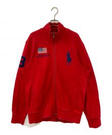 POLO RALPH LAUREN（ポロ・ラルフローレン）の古着「スウェットトラックジャケット」｜レッド
