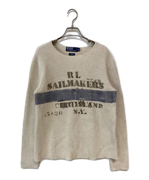 POLO RALPH LAUREN（ポロ・ラルフローレン）POLO RALPH LAUREN (ポロ・ラルフローレン) ヘンプシルク混ニット ベージュ サイズ: Mの古着・服飾アイテム