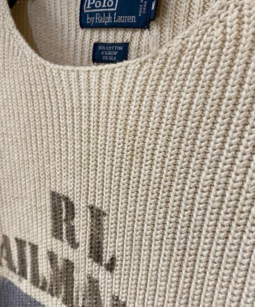 POLO RALPH LAUREN（ポロ・ラルフローレン）POLO RALPH LAUREN (ポロ・ラルフローレン) ヘンプシルク混ニット ベージュ サイズ: Mの古着・服飾アイテム