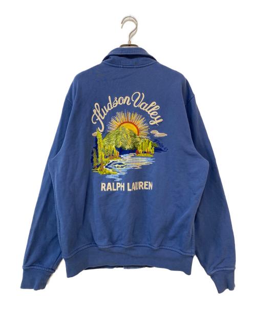 POLO RALPH LAUREN（ポロ・ラルフローレン）POLO RALPH LAUREN (ポロ・ラルフローレン) エンブロイダリー ループバック フリース ジャケット ブルー サイズ:Lの古着・服飾アイテム