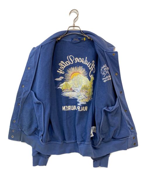 POLO RALPH LAUREN（ポロ・ラルフローレン）POLO RALPH LAUREN (ポロ・ラルフローレン) エンブロイダリー ループバック フリース ジャケット ブルー サイズ:Lの古着・服飾アイテム