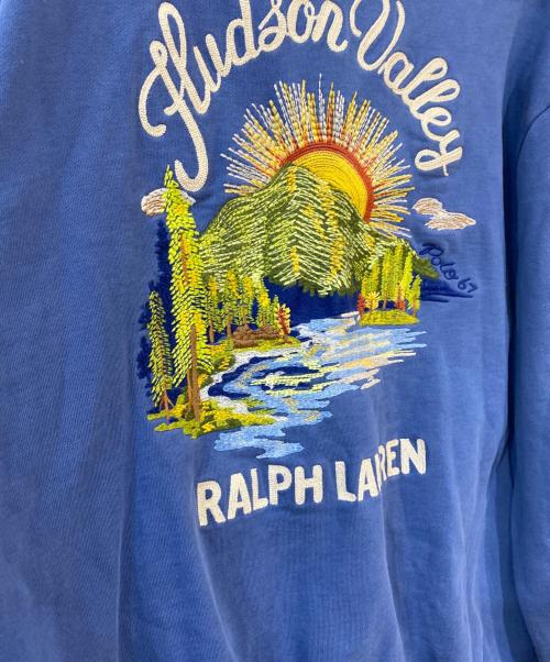 POLO RALPH LAUREN（ポロ・ラルフローレン）POLO RALPH LAUREN (ポロ・ラルフローレン) エンブロイダリー ループバック フリース ジャケット ブルー サイズ:Lの古着・服飾アイテム