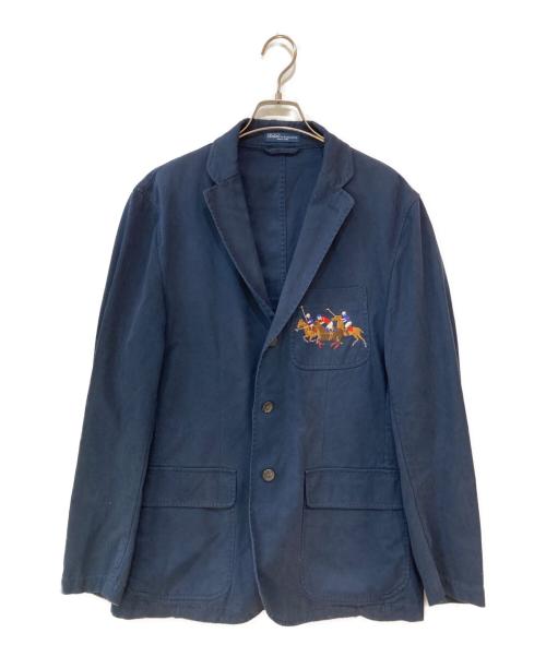 POLO RALPH LAUREN（ポロ・ラルフローレン）POLO RALPH LAUREN (ポロ・ラルフローレン) ホース刺繍 ブレザー ネイビー サイズ:40Rの古着・服飾アイテム