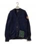 RRL（ダブルアールエル）の古着「EXCLUSIVE OF DECORATION ワッペン エルボーパッチ カーディガン」｜ネイビー
