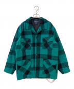 RALPH LAURENラルフローレン）の古着「裏地キルティング バッファローチェック シャツジャケット」｜グレー