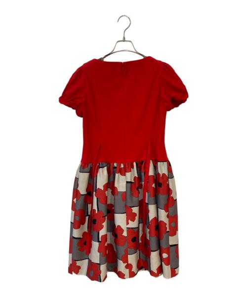 M'S GRACY（エムズグレイシー）M'S GRACY (エムズグレイシー) 花柄半袖ワンピース レッド サイズ: 38の古着・服飾アイテム