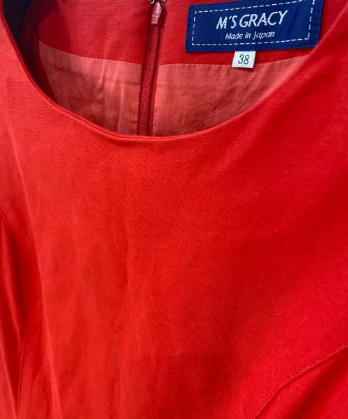 M'S GRACY（エムズグレイシー）M'S GRACY (エムズグレイシー) 花柄半袖ワンピース レッド サイズ: 38の古着・服飾アイテム