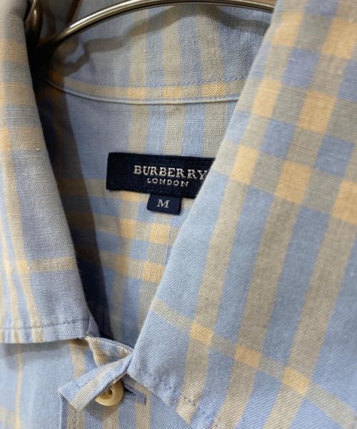 BURBERRY LONDON（バーバリーロンドン）BURBERRY LONDON (バーバリーロンドン) ノバチェックリネン混シャツ ブルー サイズ:Mの古着・服飾アイテム