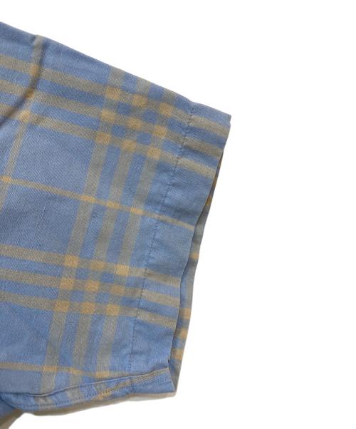 BURBERRY LONDON（バーバリーロンドン）BURBERRY LONDON (バーバリーロンドン) ノバチェックリネン混シャツ ブルー サイズ:Mの古着・服飾アイテム