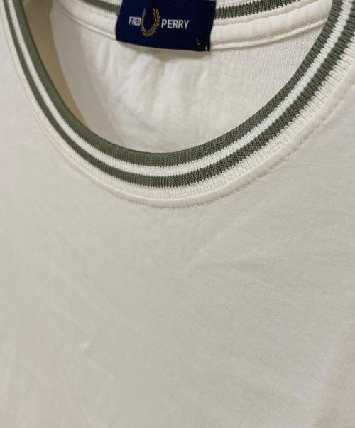 FRED PERRY（フレッドペリー）FRED PERRY (フレッドペリー) SHIPS (シップス) WIN TIPPED Tシャツ ホワイト サイズ:Lの古着・服飾アイテム