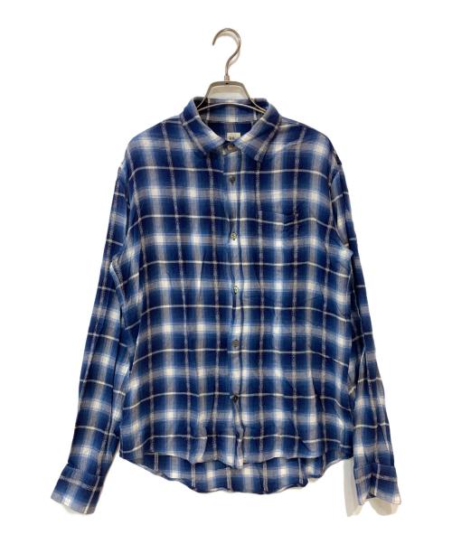 Ron Herman（ロンハーマン）Ron Herman (ロンハーマン) Rayon Dobby Plaited Shirt ブルー サイズ:Mの古着・服飾アイテム