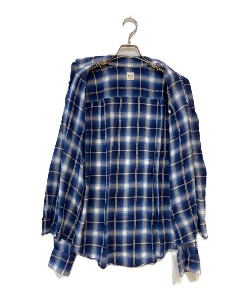 Ron Herman（ロンハーマン）Ron Herman (ロンハーマン) Rayon Dobby Plaited Shirt ブルー サイズ:Mの古着・服飾アイテム