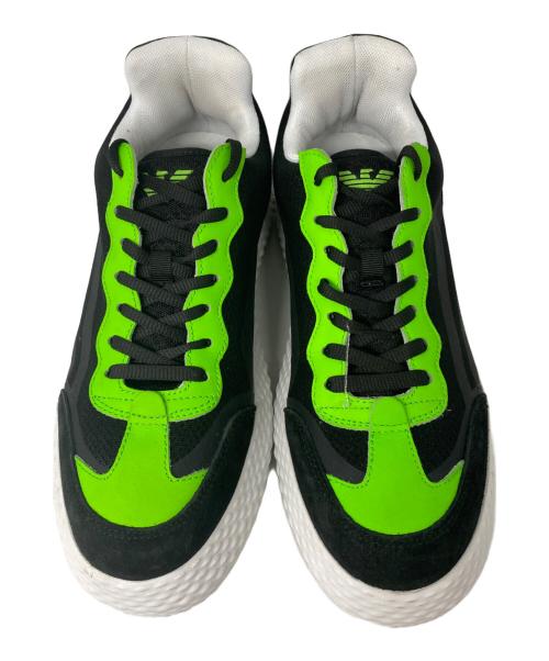 EMPORIO ARMANI（エンポリオアルマーニ）EMPORIO ARMANI (エンポリオアルマーニ) Low-Top Lace-Up Sneakers ブラック サイズ: US9の古着・服飾アイテム