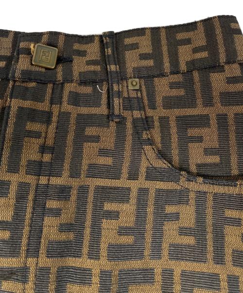 FENDI（フェンディ）FENDI (フェンディ) ズッカ柄 ショートスカート ブラウン サイズ:40の古着・服飾アイテム
