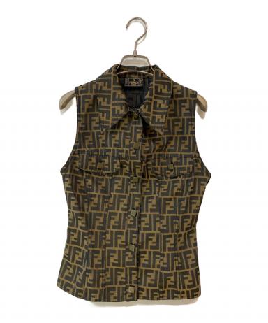 vintage FENDI ズッカ総柄ベスト　美品　イタリア製　大きめ 中古・古着通販】FENDI (フェンディ) ズッカ柄 ベスト ブラウン サイズ