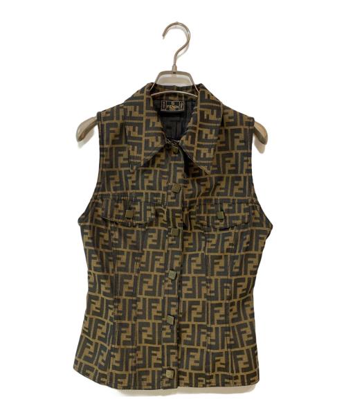 FENDI（フェンディ）FENDI (フェンディ) ズッカ柄 ベスト ブラウン サイズ:40の古着・服飾アイテム