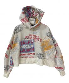 POLO RALPH LAUREN（ポロ・ラルフローレン）の古着「Logo Graphic Oversize Fleece Hoodie」｜ホワイト