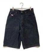 POLO JEANSポロジーンズ）の古着「デニムバギーハーフパンツ」｜ブラック