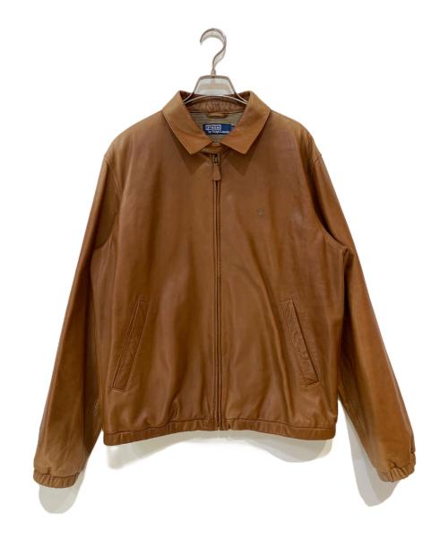 POLO RALPH LAUREN（ポロ・ラルフローレン）POLO RALPH LAUREN (ポロ・ラルフローレン) スモールポニー ラムレザージャケット ブラウン サイズ:Lの古着・服飾アイテム