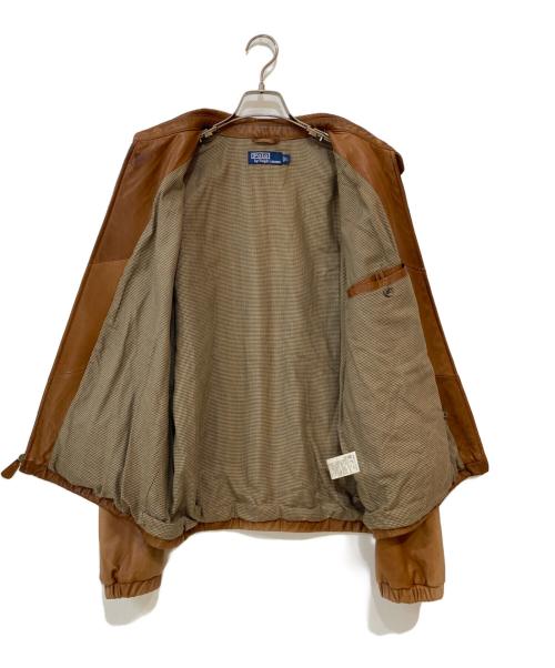 POLO RALPH LAUREN（ポロ・ラルフローレン）POLO RALPH LAUREN (ポロ・ラルフローレン) スモールポニー ラムレザージャケット ブラウン サイズ:Lの古着・服飾アイテム