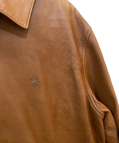 POLO RALPH LAUREN（ポロ・ラルフローレン）POLO RALPH LAUREN (ポロ・ラルフローレン) スモールポニー ラムレザージャケット ブラウン サイズ:Lの古着・服飾アイテム