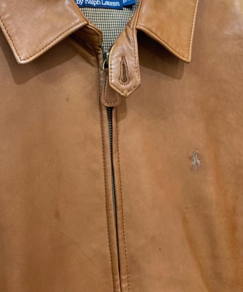 POLO RALPH LAUREN（ポロ・ラルフローレン）POLO RALPH LAUREN (ポロ・ラルフローレン) スモールポニー ラムレザージャケット ブラウン サイズ:Lの古着・服飾アイテム