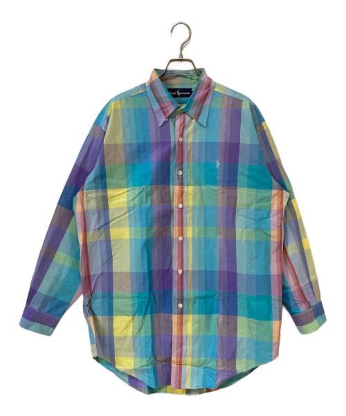 RALPH LAUREN（ラルフローレン）RALPH LAUREN (ラルフローレン) マルチチェック スモールポニー ボタンダウンシャツ マルチカラー サイズ:Lの古着・服飾アイテム