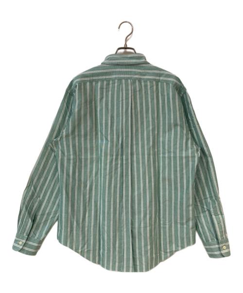RALPH LAUREN（ラルフローレン）RALPH LAUREN (ラルフローレン) CUSTOM FIT ボタンダウンストライプシャツ グリーン サイズ:LLの古着・服飾アイテム