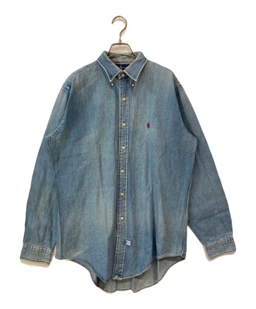RALPH LAUREN（ラルフローレン）RALPH LAUREN (ラルフローレン) スモールポニー コットンデニムシャツ ブルー サイズ:Lの古着・服飾アイテム