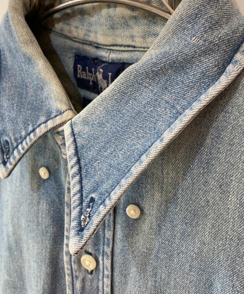 RALPH LAUREN（ラルフローレン）RALPH LAUREN (ラルフローレン) スモールポニー コットンデニムシャツ ブルー サイズ:Lの古着・服飾アイテム