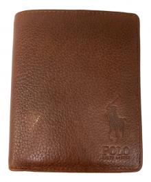 POLO RALPH LAUREN（ポロ・ラルフローレン）の古着「シュリンクレザー2つ折り財布」｜ブラウン