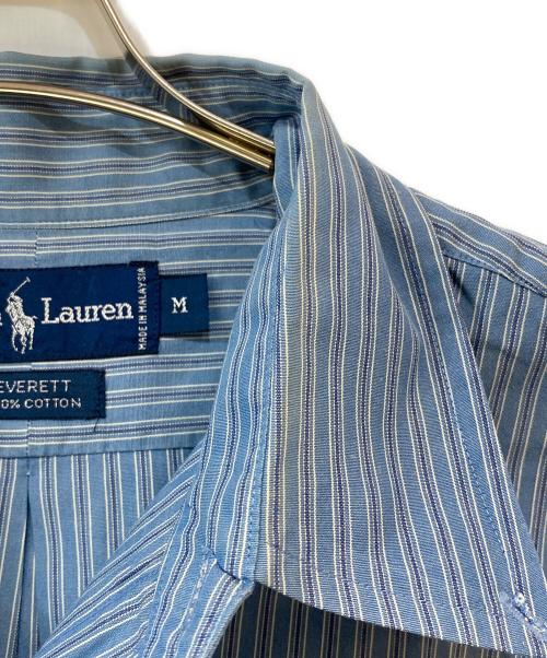 RALPH LAUREN（ラルフローレン）RALPH LAUREN (ラルフローレン) EVERETT ポニー刺繍ストライプシャツ ブルー サイズ:Mの古着・服飾アイテム