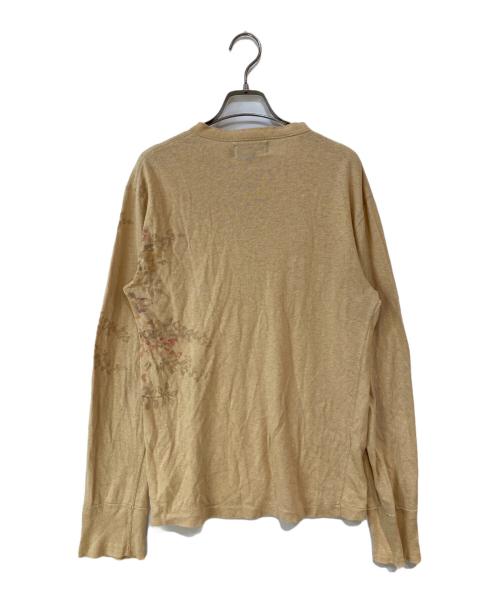 POLO RALPH LAUREN（ポロ・ラルフローレン）POLO RALPH LAUREN (ポロ・ラルフローレン) 花柄ヘンリーネックカットソー ベージュ サイズ:Mの古着・服飾アイテム