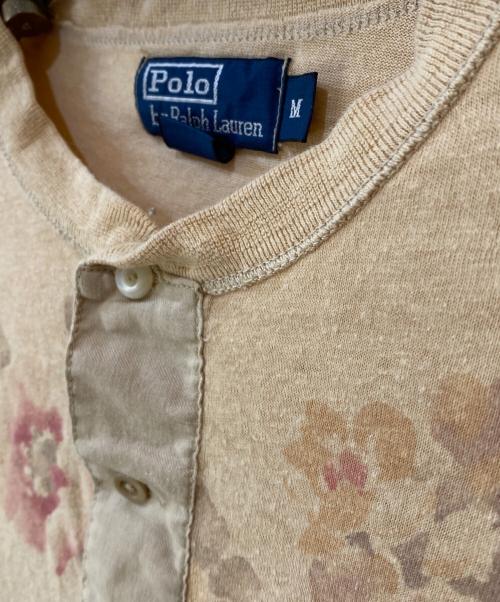POLO RALPH LAUREN（ポロ・ラルフローレン）POLO RALPH LAUREN (ポロ・ラルフローレン) 花柄ヘンリーネックカットソー ベージュ サイズ:Mの古着・服飾アイテム